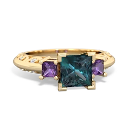 Alexandrite Eternal Embrace Engagement 14K Yellow Gold ring C2001