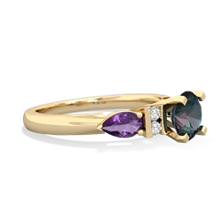 Alexandrite 6Mm Round Eternal Embrace Engagement 14K Yellow Gold ring R2005