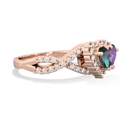 Alexandrite Diamond Twist 'One Heart' 14K Rose Gold ring R2640HRT