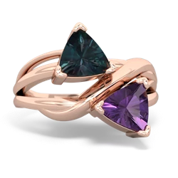 Alexandrite Split Band Swirl 14K Rose Gold ring R2341