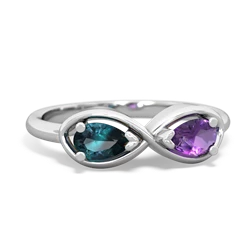 Alexandrite Infinity 14K White Gold ring R5050