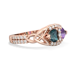 Alexandrite Sparkling Celtic Knot 14K Rose Gold ring R2645