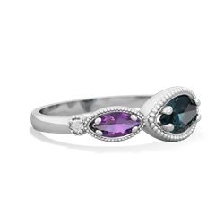 Alexandrite Milgrain Marquise 14K White Gold ring R5700