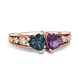 Alexandrite Heart To Heart 14K Rose Gold ring R3342