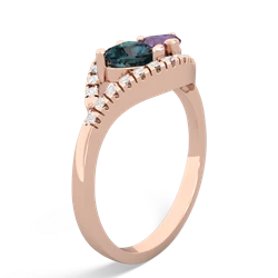 Alexandrite Mother And Child 14K Rose Gold ring R3010