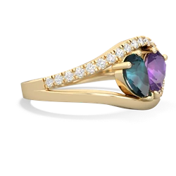 Alexandrite Nestled Heart Keepsake 14K Yellow Gold ring R5650