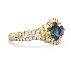 Alexandrite Art-Deco Keepsake 14K Yellow Gold ring R5630