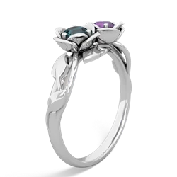 Alexandrite Rose Garden 14K White Gold ring R5510