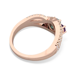 Alexandrite Three Stone Aurora 14K Rose Gold ring R3080