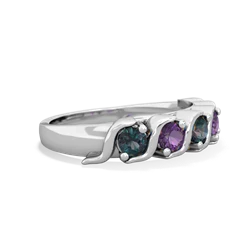 Alexandrite Anniversary Band 14K White Gold ring R2089