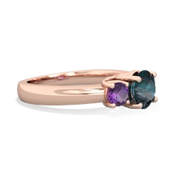 Alexandrite Three Stone Round Trellis 14K Rose Gold ring R4018