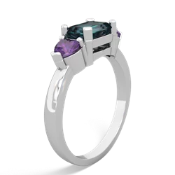 Alexandrite Three Stone 14K White Gold ring R5235