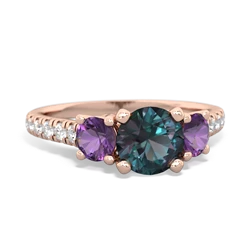 Alexandrite Pave Trellis 14K Rose Gold ring R5500