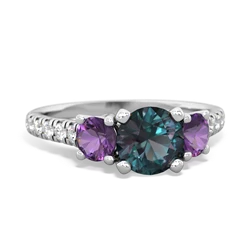 Alexandrite Pave Trellis 14K White Gold ring R5500