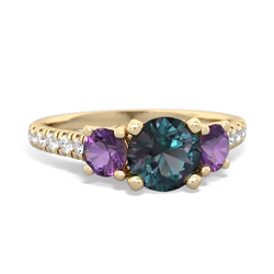 Alexandrite Pave Trellis 14K Yellow Gold ring R5500