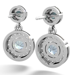 Alexandrite Halo Dangle 14K White Gold earrings E5319