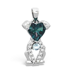 Alexandrite Puppy Love 14K White Gold pendant P5800