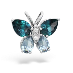 Alexandrite Butterfly 14K White Gold pendant P2215