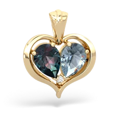 Alexandrite Two Become One 14K Yellow Gold pendant P5330