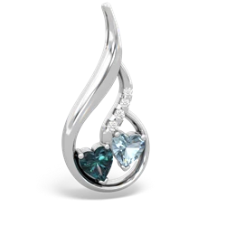 Alexandrite Keepsake Curves 14K White Gold pendant P5450