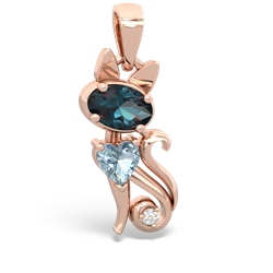 Alexandrite Kitten 14K Rose Gold pendant P5780