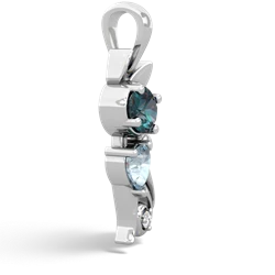 Alexandrite Kitten 14K White Gold pendant P5780