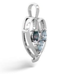 Alexandrite Glowing Heart 14K White Gold pendant P2233