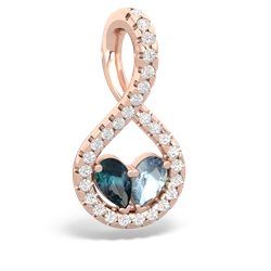 Alexandrite Pave Twist 'One Heart' 14K Rose Gold pendant P5360