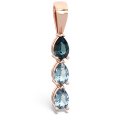 Alexandrite Dew Drops 14K Rose Gold pendant P2251