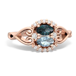 Alexandrite Love Nest 14K Rose Gold ring R5860