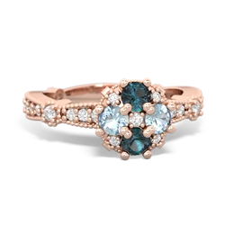 Alexandrite Sparkling Tiara Cluster 14K Rose Gold ring R26293RD