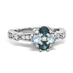 Alexandrite Sparkling Tiara Cluster 14K White Gold ring R26293RD