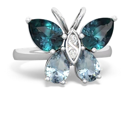 Alexandrite Butterfly 14K White Gold ring R2215