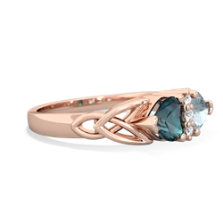 Alexandrite Celtic Knot Double Heart 14K Rose Gold ring R5040