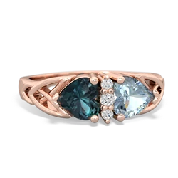 Alexandrite Celtic Knot Double Heart 14K Rose Gold ring R5040