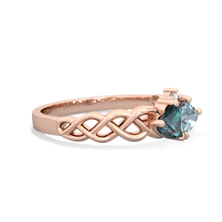 Alexandrite Heart To Heart Braid 14K Rose Gold ring R5870