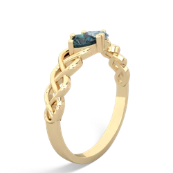 Alexandrite Heart To Heart Braid 14K Yellow Gold ring R5870