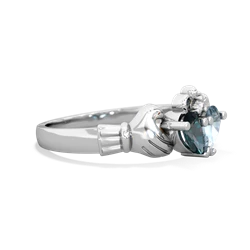 Alexandrite 'Our Heart' Claddagh 14K White Gold ring R2388