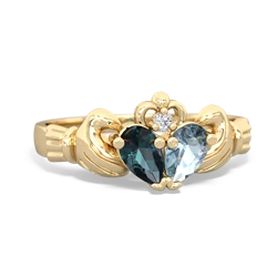 Alexandrite 'Our Heart' Claddagh 14K Yellow Gold ring R2388