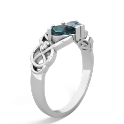 Alexandrite 'One Heart' Celtic Knot Claddagh 14K White Gold ring R5322
