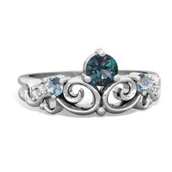 Alexandrite Crown Keepsake 14K White Gold ring R5740