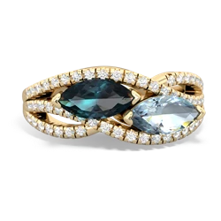 Alexandrite Diamond Rivers 14K Yellow Gold ring R3070