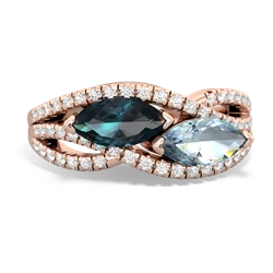 Alexandrite Diamond Rivers 14K Rose Gold ring R3070