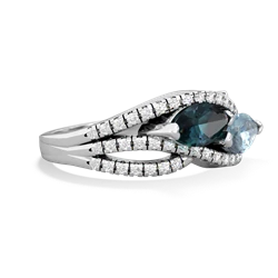 Alexandrite Diamond Rivers 14K White Gold ring R3070