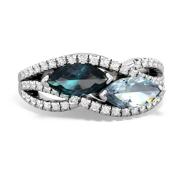 Alexandrite Diamond Rivers 14K White Gold ring R3070