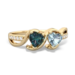 Alexandrite Side By Side 14K Yellow Gold ring R3090