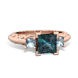 Alexandrite Eternal Embrace Engagement 14K Rose Gold ring C2001