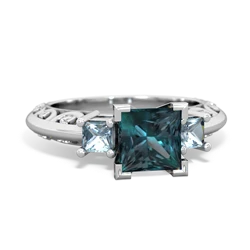 Alexandrite Eternal Embrace Engagement 14K White Gold ring C2001