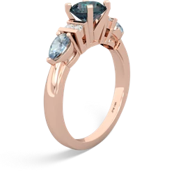 Alexandrite 6Mm Round Eternal Embrace Engagement 14K Rose Gold ring R2005