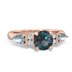 Alexandrite 6Mm Round Eternal Embrace Engagement 14K Rose Gold ring R2005